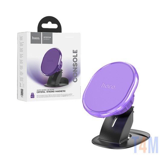 Suporte de Telefone para Carro Console Central Magnético Hoco H2 Crystal para Painel Roxo Romântico